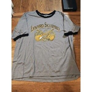 VTG Y2K Lynyrd Skynyrd 2004 Men’s XL Gray Ringer Band T Shirt Made In USA Rock